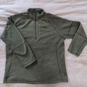The North Face Forest Green Fleece Pullover Zip Sweater
